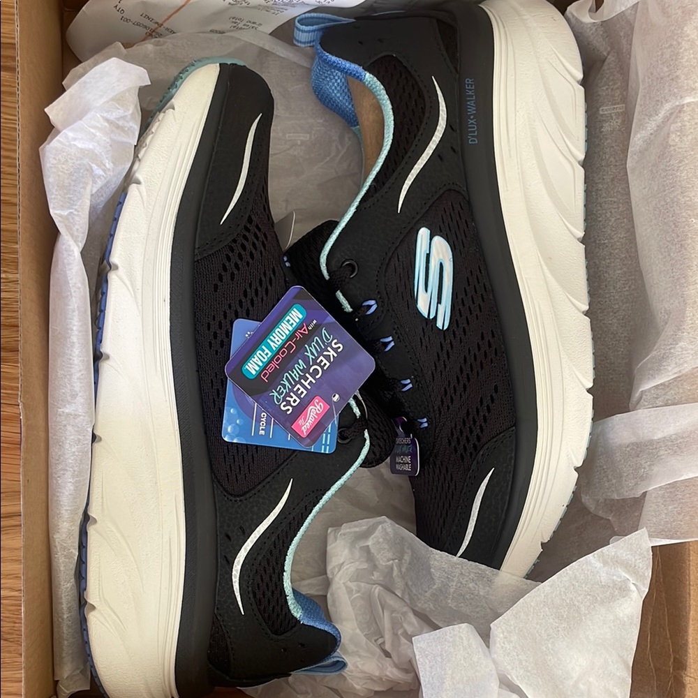 Skechers Black and Blue Athletic Shoes